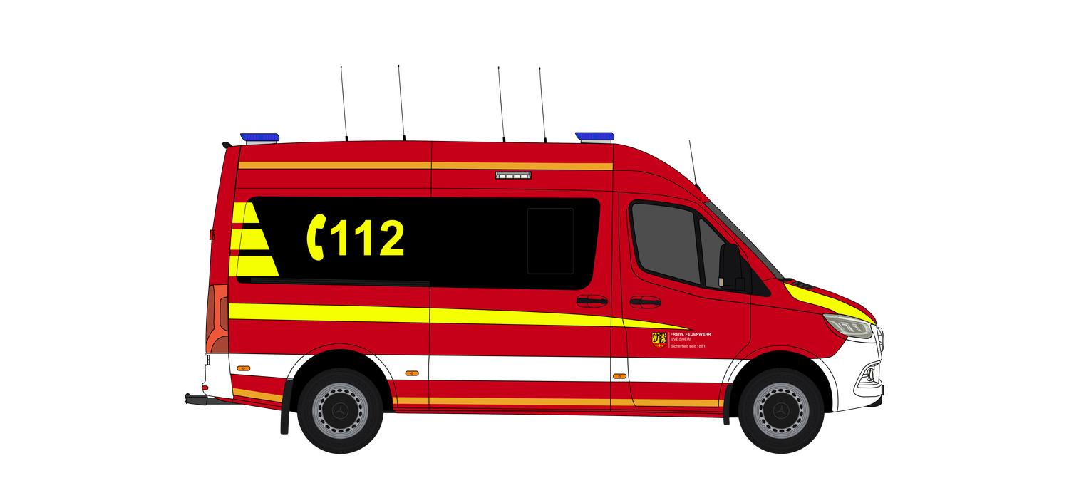 Einsatzleitwagen ELW 1 der Feuerwehr Ilvesheim, Seitenansicht