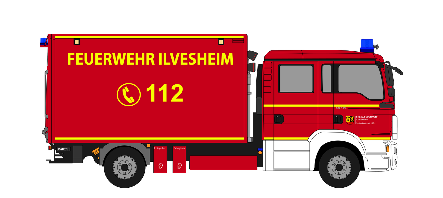 Gerätewagen-Logistik GW-L der Feuerwehr Ilvesheim, Seitenansicht