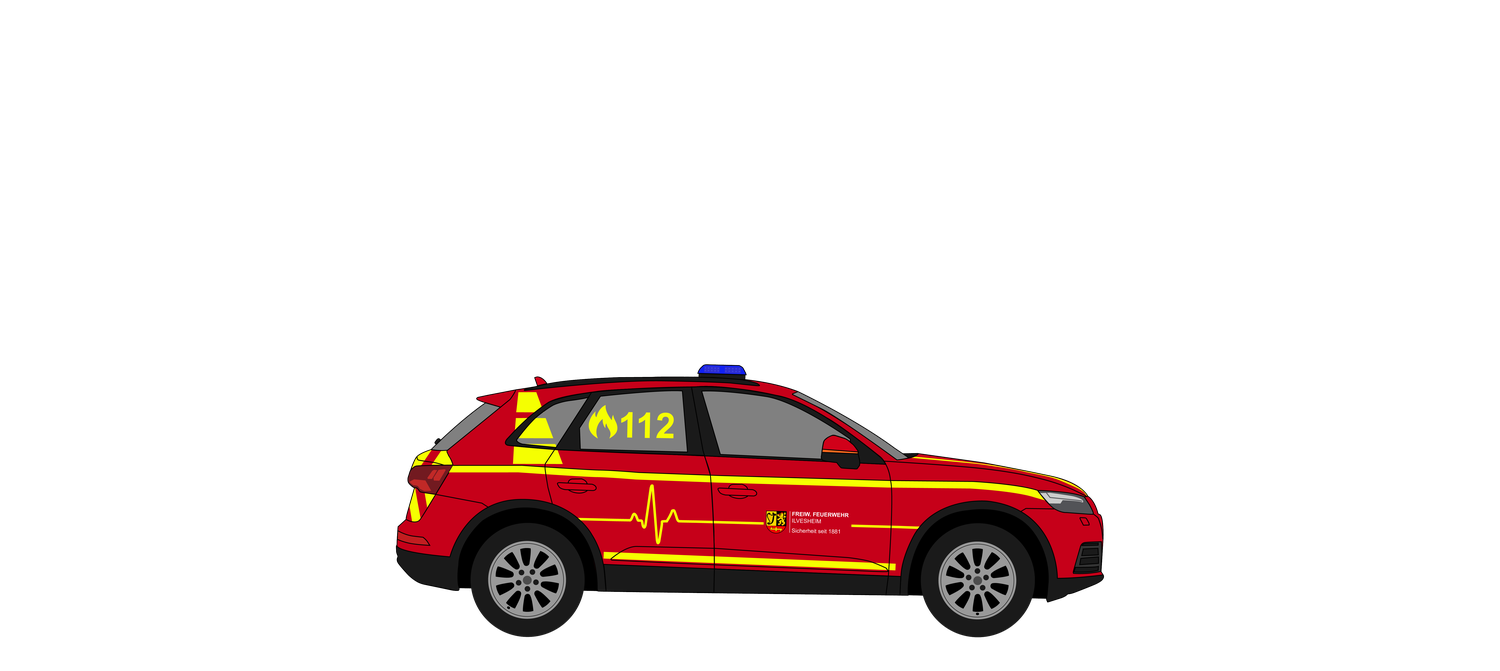 Kommandowagen KdoW der Feuerwehr Ilvesheim, Fahrzeuggrafik Beifahrerseite